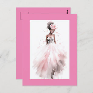 Romantic African American Wedding Bride Postcard