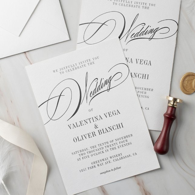 Romantic and Elegant Calligraphy Wedding Invitation (Creator Uploaded)