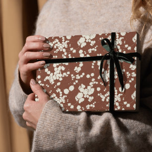 Romantic and Elegant Magnolia Flower in Dark Brown Wrapping Paper Sheet