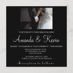 Romantic and Elegant Wedding Couple Holding Hands Invitation
