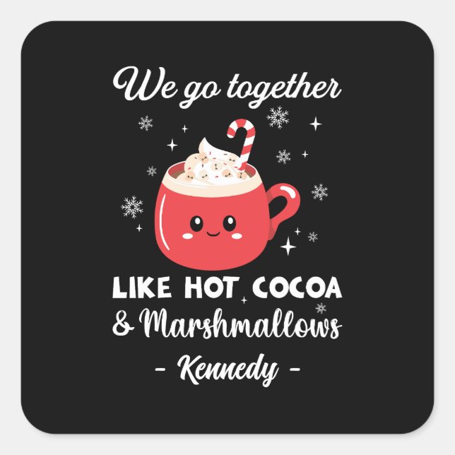 Romantic and Funny Christmas Square Sticker (Front)