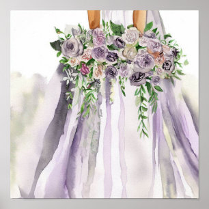 Romantic and Mauve, Bridal Cascading Bouquet 2, Poster