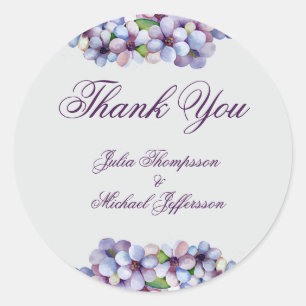 Romantic and Poetic Pastel Lilac Watercolor Classic Round Sticker