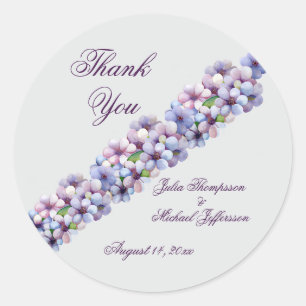 Romantic and Poetic Pastel Lilac Watercolor Classic Round Sticker