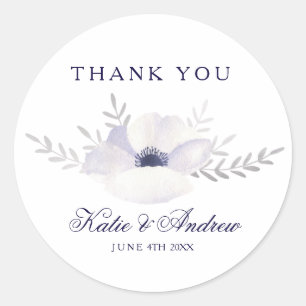 Romantic Anemones Classic Round Sticker