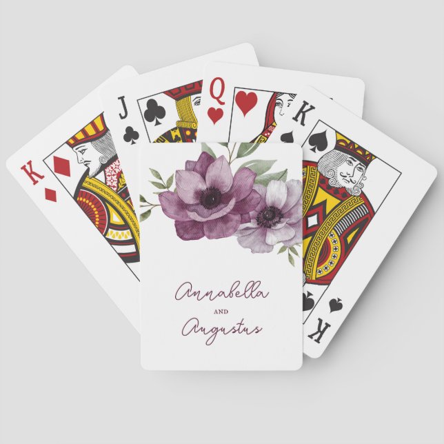 Romantic Anemones Playing Cards (Back)