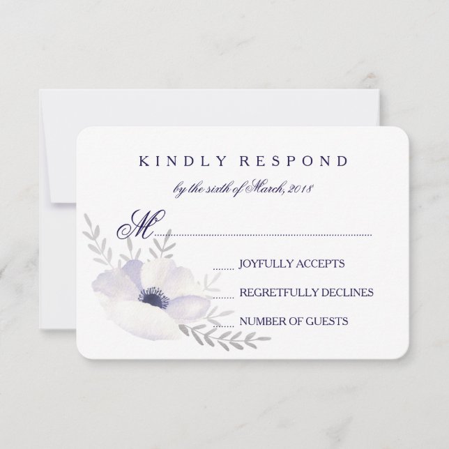 Romantic Anemones RSVP (Front)