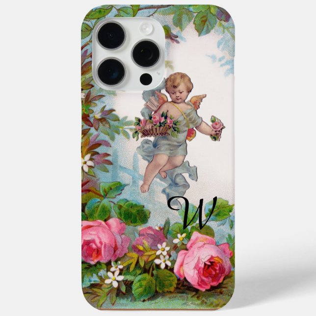 ROMANTIC ANGEL GATHERING PINK ROSES AND FLOWERS Case-Mate iPhone CASE (Back)