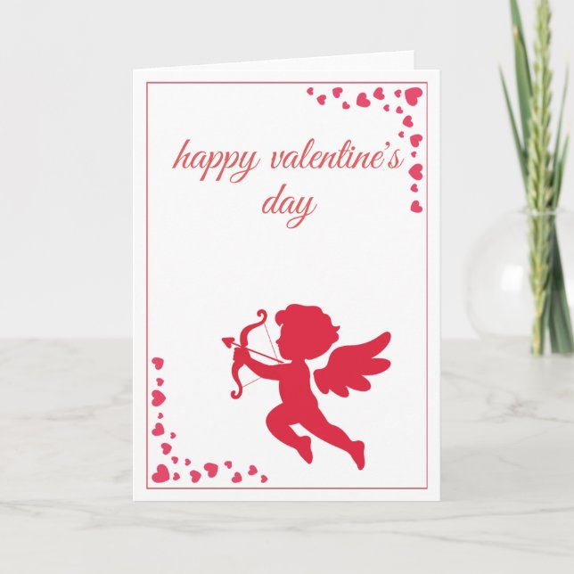 Romantic Angle of Love Cupide Valentine’s Day Holiday Card (Front)