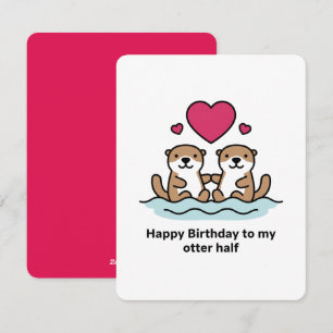 Romantic Animal Otter Birthday Card Cute