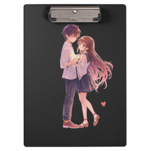 Romantic Anime Couple - Cute Aesthetic Lovers Art Clipboard
