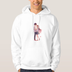 Romantic Anime Couple - Cute Aesthetic Lovers Art Hoodie