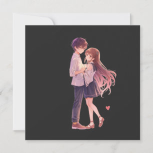 Romantic Anime Couple - Cute Aesthetic Lovers Art Save The Date