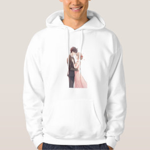 Romantic Anime Couple Embrace T-Shirt Hoodie