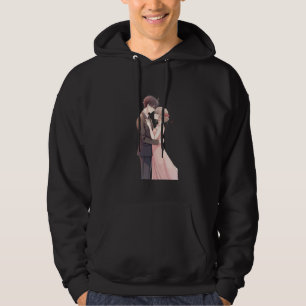 Romantic Anime Couple Embrace T-Shirt Hoodie