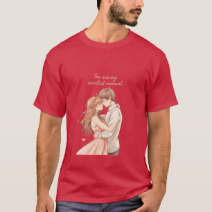 Romantic Anime Couple - Sweet Valentine Moment T-Shirt