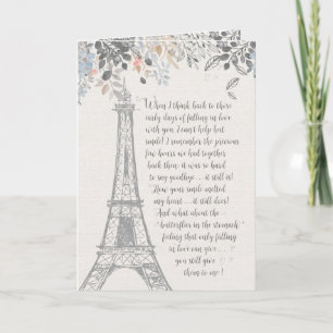 Romantic Anniversary Eiffel Tower Card