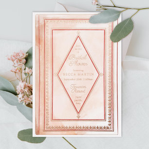 Romantic Antique Book Blush Bridal Shower Rose