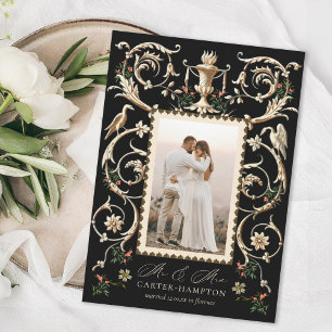 Romantic Antique Embellishment Holiday Marriage Card