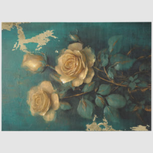 Romantic Antique Emerald and Gold Design Series 11 Tissue Paper