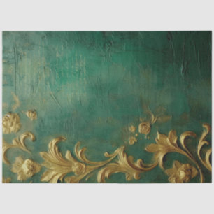 Romantic Antique Emerald and Gold Design Series 7 Tissue Paper