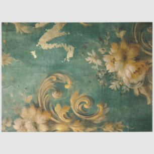 Romantic Antique Emerald and Gold Design Series 8 Tissue Paper