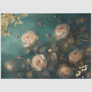 Romantic Antique Emerald and Gold Design Series 9 Tissue Paper