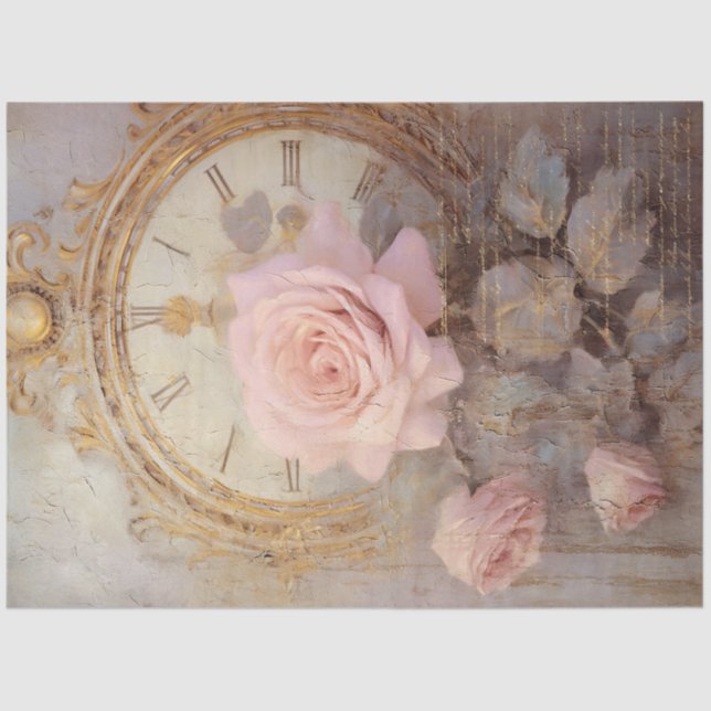 Romantic Antique Pink and Gold Design Series 18 Tissue Paper (Front)