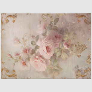 Romantic Antique Pink and Gold Design Series 8 Tissue Paper