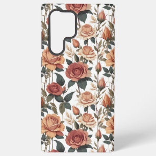 Romantic Antique Red Roses Cottagecore Floral Samsung Galaxy Case