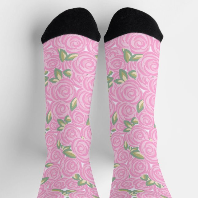 Romantic Antique Rose Design Socks (Top)