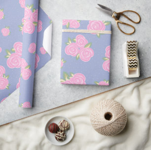 Romantic Antique Rose Design Wrapping Paper