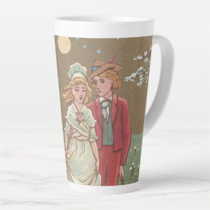 Romantic Antique Saint Valentine's Day Card, 1876 Latte Mug
