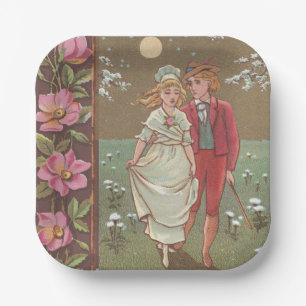 Romantic Antique Saint Valentine's Day Card, 1876 Paper Plate