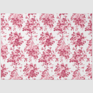 Romantic Antique Vintage Roses-Pink on White Tissue Paper