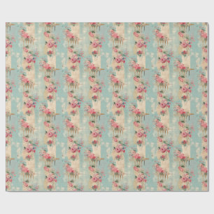 Romantic Aqua Roses with Vintage Sophistication Wrapping Paper