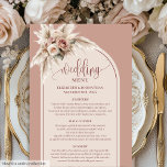 Romantic Arch Pastel Pink Pampas Sage Floral Menu<br><div class="desc">✅ For matching items search ROSE in my collections ✅ Celebrate your big day with this Elegant Boho Dusty Pink Pampas Floral Wedding Menu, designed to complement modern, rustic, or romantic wedding themes. Featuring soft pastel tones, watercolor pampas grass, and delicate florals, this menu adds a timeless touch of elegance...</div>