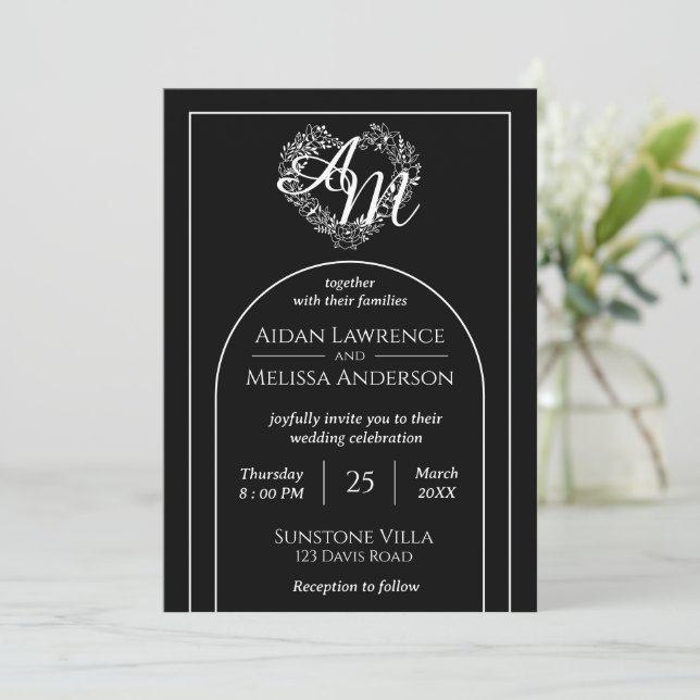 Romantic Arch Style Photo Wedding Invitation  (Standing Front)