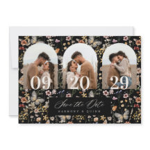 Romantic Arch Wildflower Save the Date Photo Card