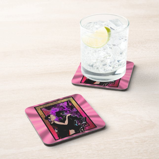 Romantic Art Deco style dancers Coaster (Right Side)