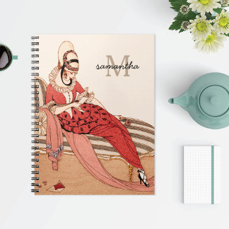 Romantic Art Nouveau Fashion Monogram Notebook