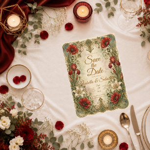 Romantic Art Nouveau Floral Elegance Wedding Save The Date