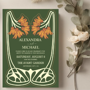 Romantic  Art Nouveau Wedding Invitation