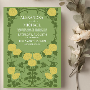 Romantic  Art Nouveau Wedding Invitation