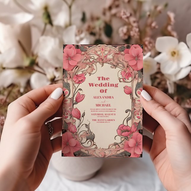 Romantic  Art Nouveau Wedding Invitation (Creator Uploaded)