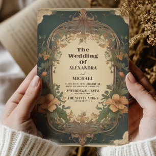 Romantic Art Nouveau Wedding Invitation