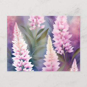 Romantic Astilbe Floral Pattern Postcard