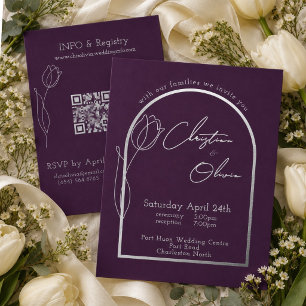 Romantic Aubergine Tulip Wedding Silver