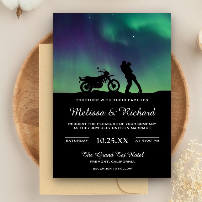 Romantic Aurora Galaxy Couple Wedding Invitation (Creator Uploaded)