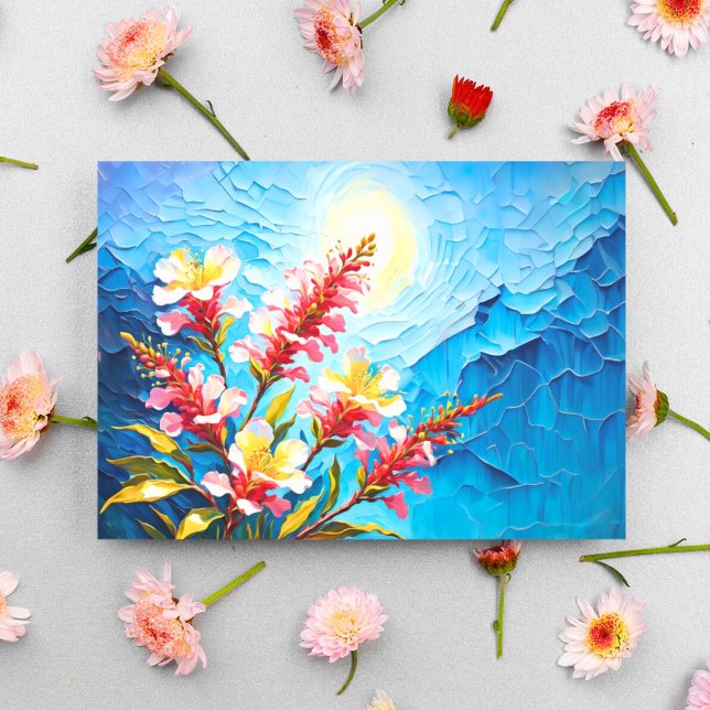 Romantic Australian Myrtle Flowers Impressionism  Postcard (Illuminate hearts with the beauty of Myrtle flowers, ideal for nature-loving romantics!)